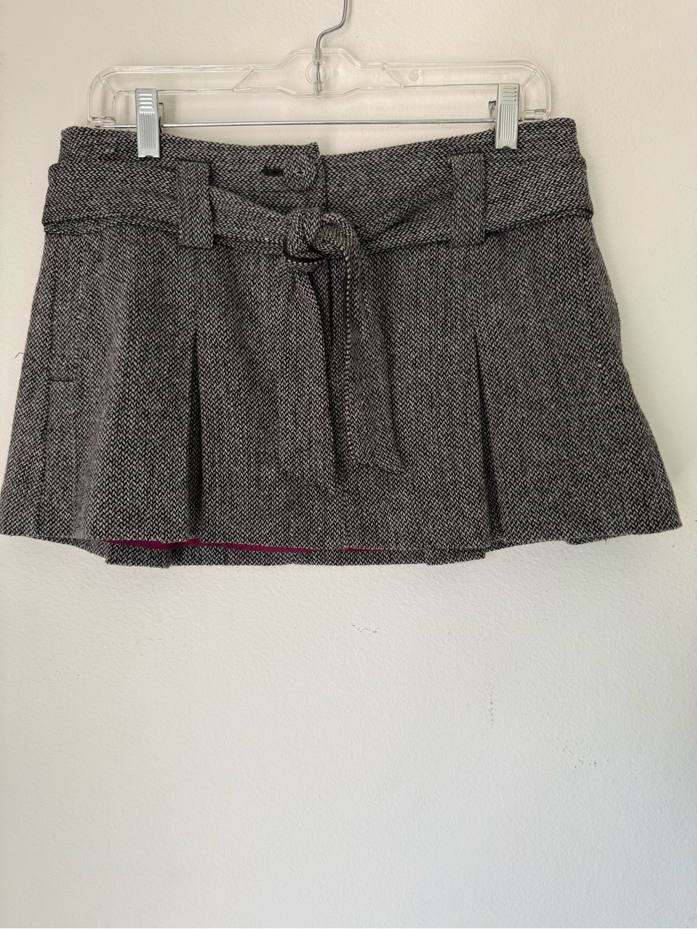 VTG Y2K American Eagle Wool Blend Herringbone Tweed Mini Skirt - Size 4